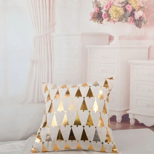 Miniatura 3 de JWH Fundas de almohada decorativas de árboles de Navidad, con estampado dorado, funda de almohada decorativa de estrellas, funda de almohada