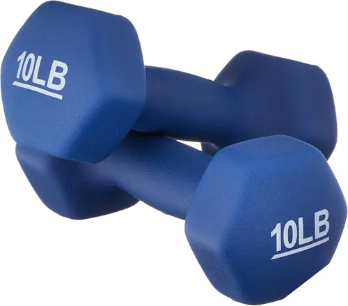 Amazon Basics - Mancuerna de entrenamiento de fácil agarre, con revestimiento de neopreno, disponibles en varios juegos y pesos