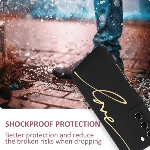Miniatura 5 de Funda para Samsung Galaxy S22, Diseño Gráfico de Carta de Amor con Lindo Chapado en la Parte Trasera con Protección de Cubierta de Cámaras con Lente