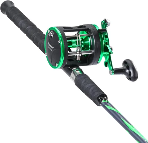 Miniatura 3 de Sougayilang Caña de Pescar de Vidrio Progresiva Combo de Carrete Convencional Medio Pesado para Bagre, Salmón y Steelhead-7'0