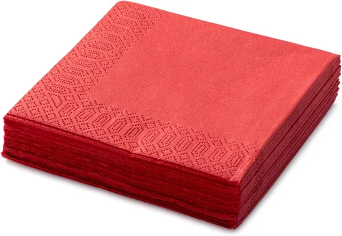 Miniatura 35 de Servilletas desechables rojas de 3 capas, 125 unidades, servilletas de papel para cócteles y fiestas para bodas, cumpleaños, bares y eventos, hechas