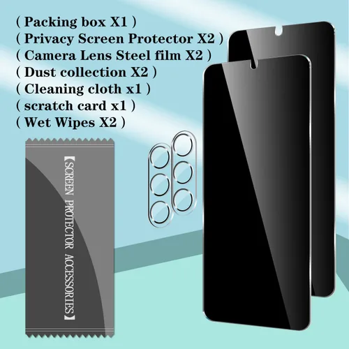 Miniatura 7 de BIGFACE Protector de pantalla de vidrio templado con privacidad para Galaxy S23 + protector de lente de cámara [2 + 2 unidades] [antiarañazos]