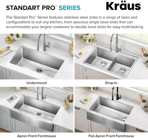 Miniatura 18 de Kraus KHU101-24L Standart PRO Fregadero de Una Sola Cubeta para Instalación Inferior de 24 pulgadas, Calibre 16, para Lavandería y Utilidad, 24