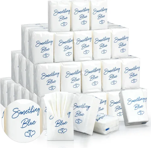 Miniatura 10 de Spiareal 50 pañuelos de lágrimas felices para boda de 3 capas para tus lágrimas felices, paquetes de pañuelos para invitados, mini papel de bolsillo