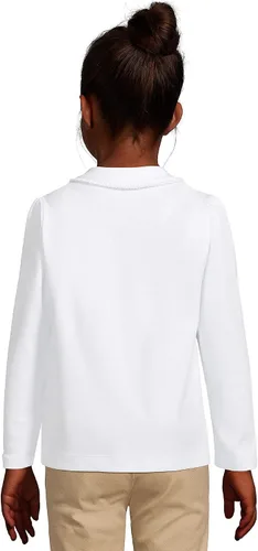 Miniatura 4 de Lands' End Camisa de punto con cuello Peter Pan de manga larga para niñas