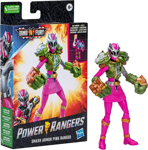 Miniatura 3 de Power Rangers Dino Fury Smash Armor Pink Ranger, figuras de acción de Power Rangers de 6 pulgadas son un gran regalo para niños y niñas a partir