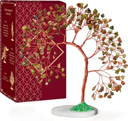 Miniatura 26 de Árbol de la vida de cristal de amatista curativos de chakras, árboles bonsái de Feng Shui para energía positiva, dinero, buena suerte, árbol