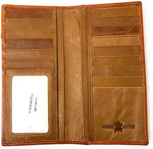 Miniatura 3 de Western - Cartera de piel auténtica para hombre, diseño de canasta