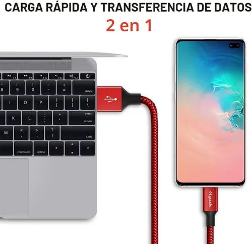 Miniatura 4 de etguuds Cable USB a USB C de 3 pies, paquete de 2 cables de carga USB A a tipo C de carga rápida para Samsung Galaxy A17 A16 A15 A26 A36 A56, S25