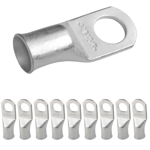 Miniatura 63 de SELTERM 5 piezas terminales de cable de cobre estañado 1/0 AWG perno de 1/2", extremos de cable de batería, terminales de anillo, conectores