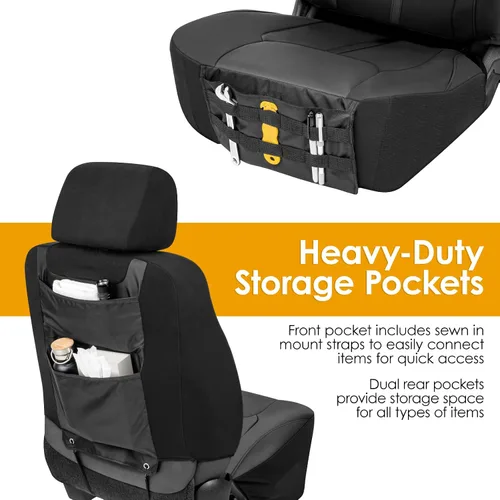 Miniatura 3 de LPI Truck Colton - Fundas de asiento de camión resistentes para asientos delanteros, se adapta a SUV o camión de tamaño completo, organizador