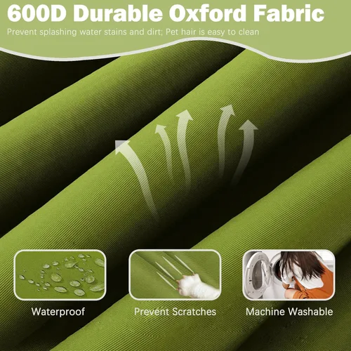 Miniatura 4 de Sqodok Juego de 4 fundas de cojín de patio, fundas de cojín de asiento profundo para patio, impermeables, fundas de cojín de asiento y respaldo