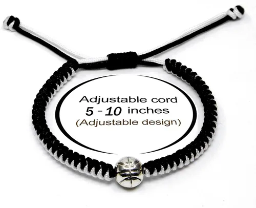 Miniatura 24 de MANYC Basketball Bracelets Adjustable for Boys, Girls, and Adults Handmade Gifts for Basketball Players