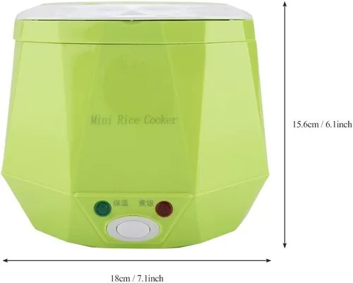 Miniatura 6 de Arrocera de viaje, olla arrocera portátil para viajes, 12 V, 100 W, 1.3 L, portátil, portátil, olla eléctrica antiadherente, vaporizador eléctrico