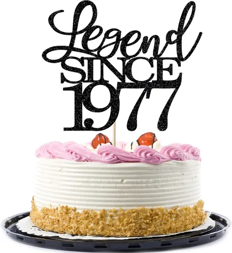 Miniatura 9 de Legend since 1973 - Decoración para pastel de cumpleaños número 53, decoración de pastel de feliz cumpleaños para hombres y mujeres de 53 años