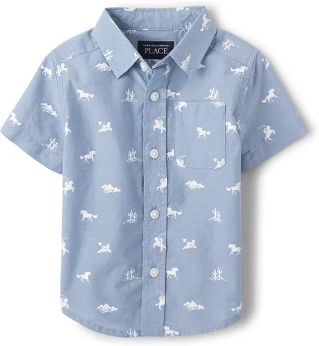 Miniatura 13 de The Children's Place - Camisa de manga corta con botones para niños grandes