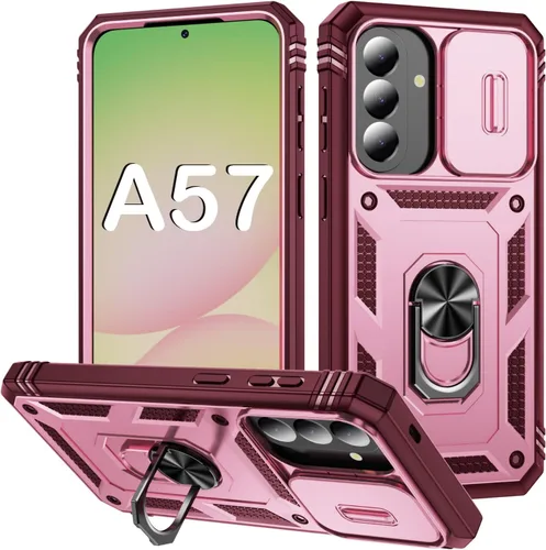 Miniatura 59 de PASNEW Funda para Samsung Galaxy A54, Soporte Metálico y Cubierta Deslizante para Cámara, Militar Multicapa Resistente de Cuerpo Completo a Prueba