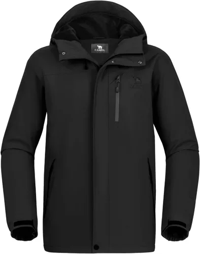 Miniatura 3 de CAMEL CROWN Chaqueta de esquí para hombre, impermeable, abrigo de nieve de invierno, resistente al viento, forro polar cálido, con capucha, parka