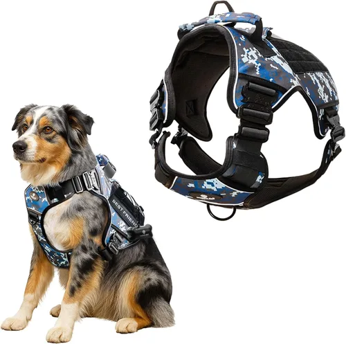 Miniatura 11 de Chaleco para perro de servicio sin tirones para perro de tamaño mediano con 4 hebillas de metal y doble costura, chaleco reflectante sin tirones
