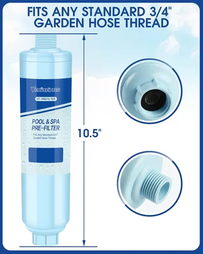Miniatura 3 de Filtro de manguera de jardín para llenar jacuzzi, piscina, spa, reduce en gran medida los sedimentos, el cloro, los metales pesados y los olores