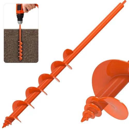 Miniatura 22 de Insaga Broca de taladro de 1.6 x 9 pulgadas para plantar, taladro de tierra en espiral de 0.098 in de grosor para excavador de agujeros de poste