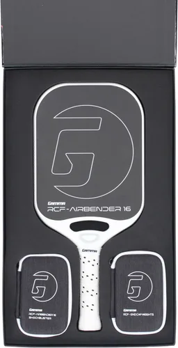 Miniatura 8 de GAMMA RCF Airbender - Paleta de pickleball, fibra de carbono cruda, sistema de peso de mango personalizable y garganta abierta aerodinámica