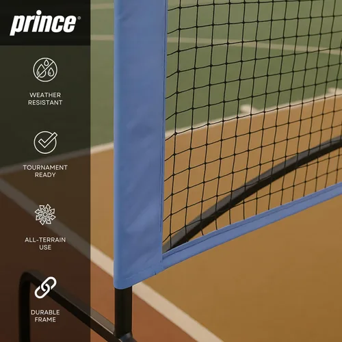 Miniatura 4 de Prince - Red de pickleball de cancha completa + ruedas, fácil de transportar, ideal para montar canchas en cualquier lugar (azul)