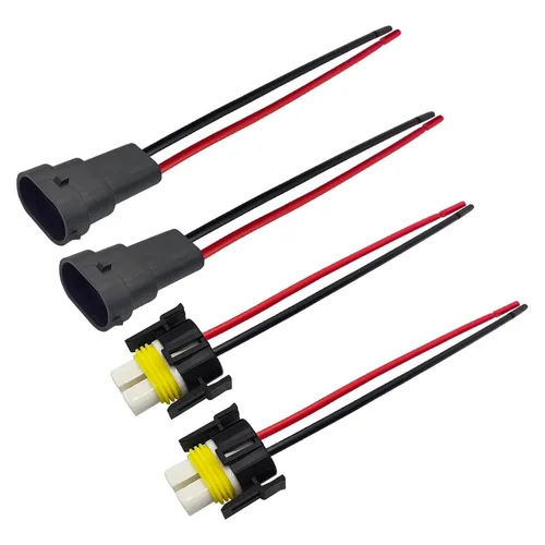 Miniatura 5 de Audak 2 piezas H4 9003 HB2 enchufes de arnés de cableado de cerámica de alta resistencia con conector hembra para faros comunes o antiniebla