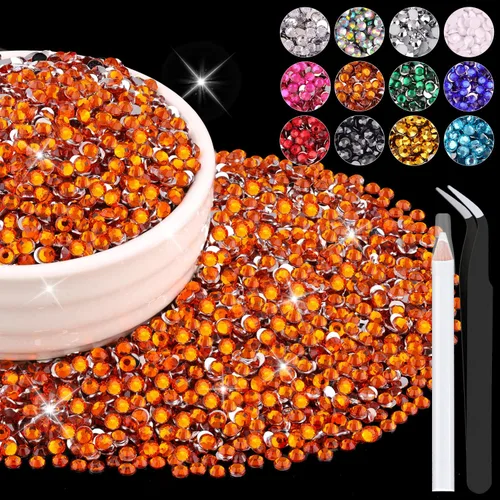 Miniatura 121 de 12000 diamantes de imitación de resina de 0.079 pulgadas a granel para manualidades (transparente), cristales deslumbrantes con parte trasera plana