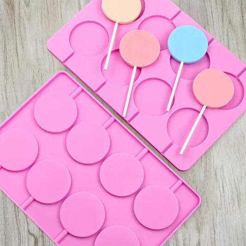 Miniatura 4 de Moldes de silicona para piruletas, moldes grandes de 8 capacidades, moldes redondos de chocolate duro, moldes de hielo, ideales para piruletas