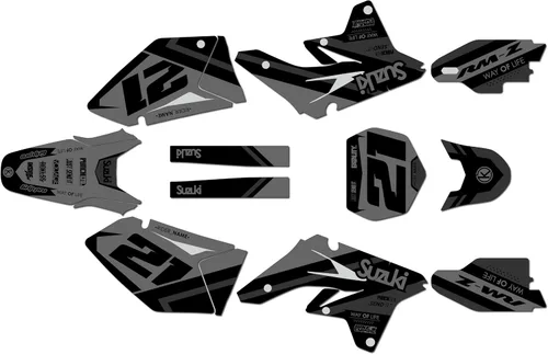 Miniatura 5 de Kit de gráficos para Suzuki RMZ 250 (2007-2009) Serie Enigma Azul 09 Mil - Dirt Bike - Kit de calcomanías gráficas de carreras personalizadas, sin