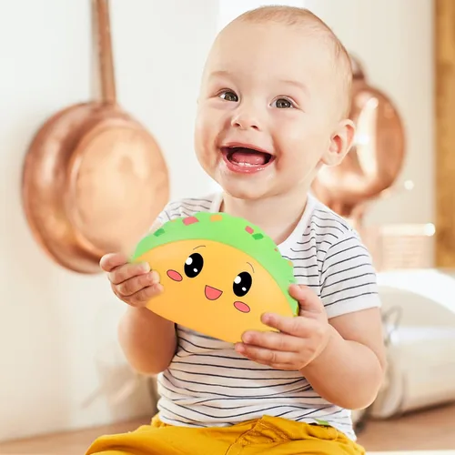 Miniatura 4 de Anboor - Peluche con forma de taco, lento, de levantamiento lento, juguete para niños, suave, forma de tacos mexicanos, perfumados, alivio