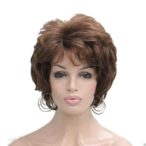 Miniatura 24 de Lydell Pelucas cortas y onduladas de 6 pulgadas, cabello sintético completo, estilo clásico (12TT26 marrón claro con reflejos)