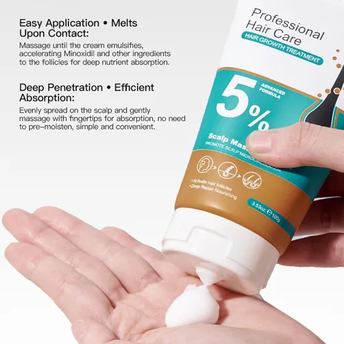 Miniatura 7 de Crema de masaje de cuero cabelludo de minoxidil al 5% para el crecimiento del cabello, cuidado profesional del cabello, tratamiento anti pérdida