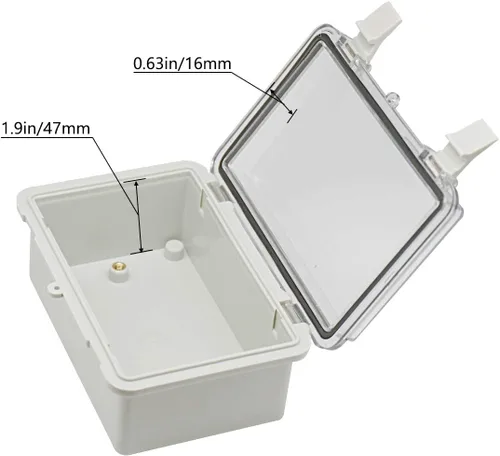 Miniatura 4 de Zulkit Caja de conexiones plástico ABS a prueba de polvo impermeable IP65 cajas eléctricas universales con carcasa de bisagra para exteriores