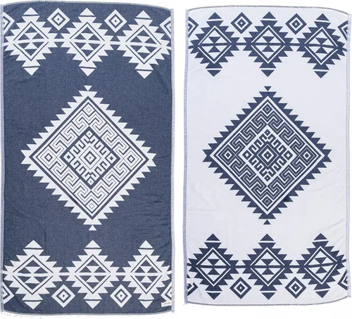 Miniatura 12 de Bersuse Toalla turca Yucatan de doble capa 100% algodón, 39 x 71 pulgadas, color negro