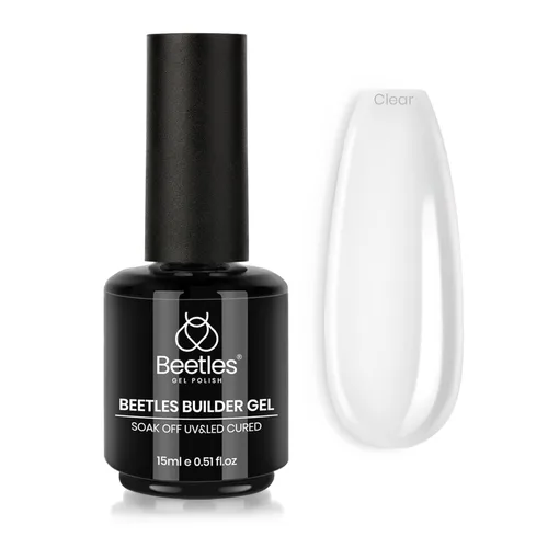 Miniatura 27 de Beetles Gel de uñas en gel de construcción 15ML, Gel fortalecedor de construcción 7 en 1, gel de uñas de extensión de uñas rosa nude translúcido