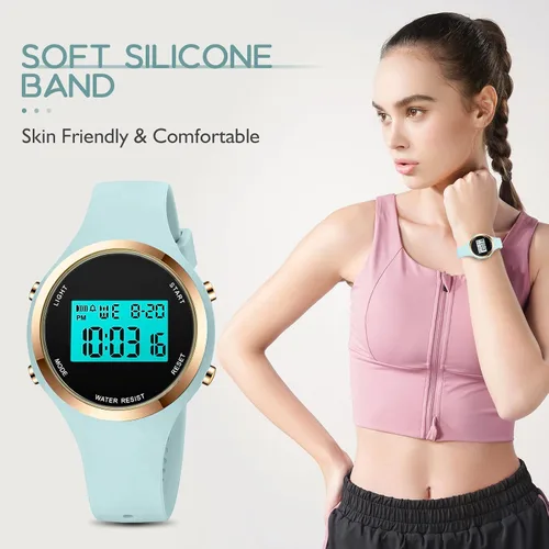 Miniatura 59 de Women LED Display Elecreonic Watch Fashion Chrono Alarm Digital Clock Woman Outdoor Sport Wirstwatch