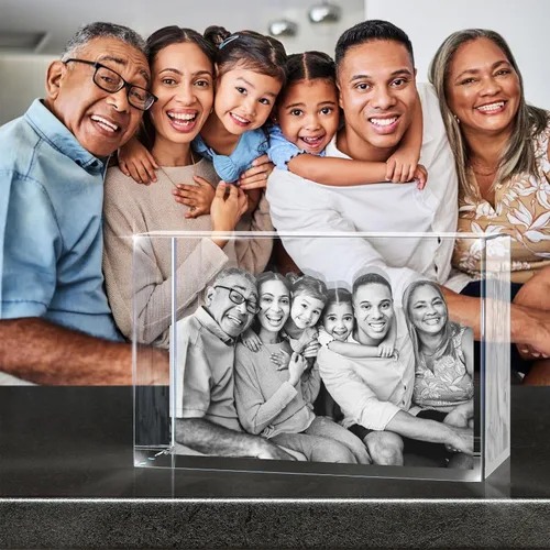 Miniatura 3 de Foto de cristal 3D, regalos personalizados, marco de fotos 3D personalizado, rectangular, regalos para parejas, regalos familiares, regalos