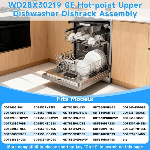Miniatura 6 de Estante superior para lavavajillas WD28X30219 mejorado -SS304 compatible con piezas de repuesto para lavavajillas General Electric GE Hotpoint
