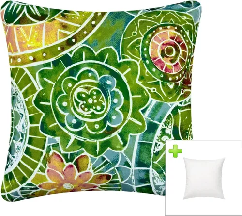 Miniatura 22 de Paquete de 2 cojines decorativos impermeables para exteriores con insertos para muebles de patio, cojines cuadrados de 18 x 18 pulgadas, resistentes