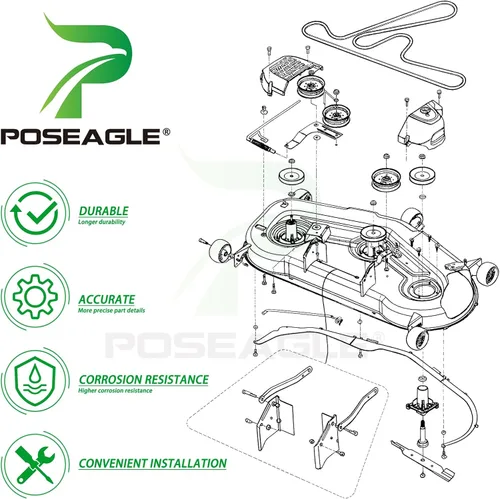 Miniatura 9 de Kit de montaje de husillo 587819701 preengrasado con polea 532199789 que reemplaza Craftsman 587819701 Mandril Assembly Craftsman 42 187292 187281 1