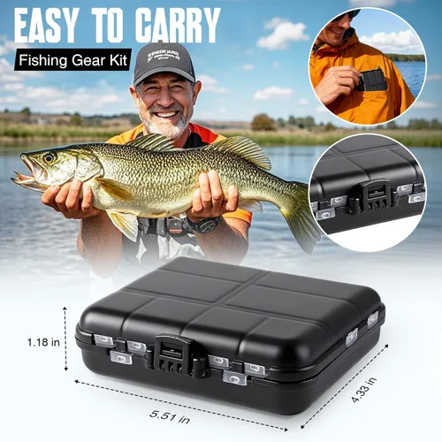 Miniatura 5 de TOPFORT Kit de 187/343 piezas de accesorios de pesca, Caja de aparejos de pesca organizada con aparejos incluidos, anzuelos de pesca, pesas de Kit