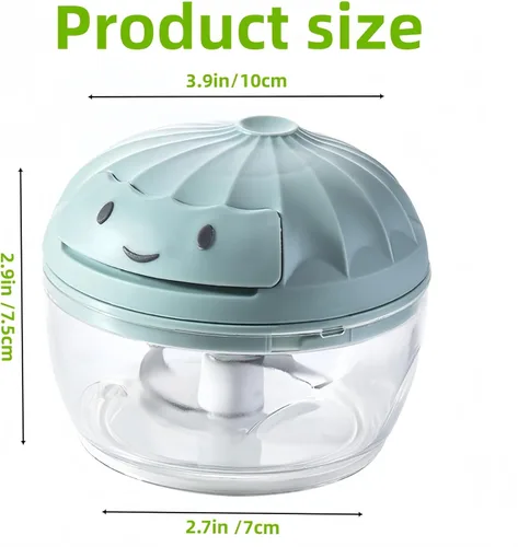 Miniatura 9 de Procesador manual de alimentos, picador de verduras, mini cortador de ajo con cuerda de mano, cortador de cebolla para verduras, jengibre, frutas