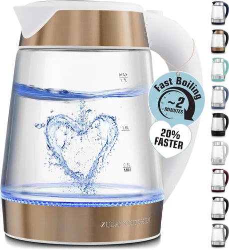 Miniatura 7 de Zulay Kitchen Hervidor eléctrico de ebullición rápida - Hervidor de agua caliente de 1.7 litros 1500 W con apagado automático - Caldera de agua