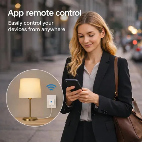 Miniatura 4 de Enchufe inteligente compacto, funciona con Alexa y Google Assistant, aplicación Smart Life y control de voz, monitoreo de energía, programación