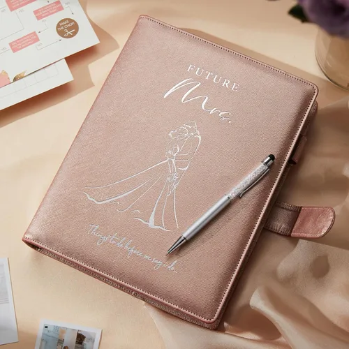 Miniatura 8 de AW BRIDAL Future Mrs Libro Planificador de Bodas y Organizador Juego de Regalo, Planificadores de Boda de Destino Personalizados, Regalo de Oro rosa