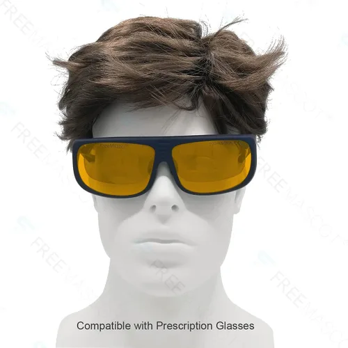 Miniatura 5 de FreeMascot Profesional OD 6+ 190nm-490nm Longitud de onda Violeta/Azul Laser Gafas de Seguridad para 405nm, 445nm, 450nm, 473nm Laser