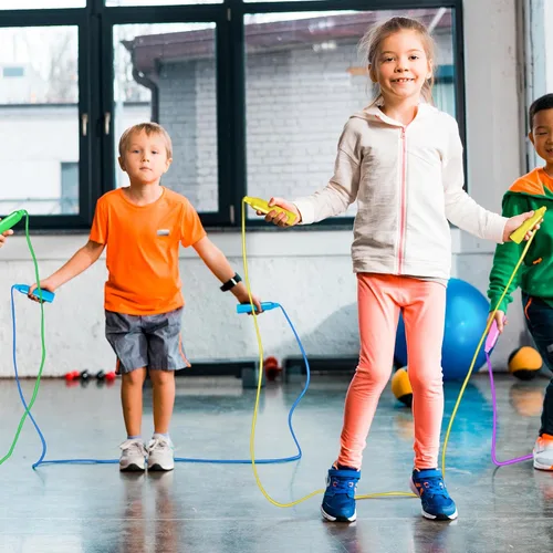 Miniatura 6 de 24 piezas de cuerdas de saltar para niños, cuerdas de saltar de PVC coloridas para niños, cuerda de saltar ajustable, cuerda de saltar sin enredos