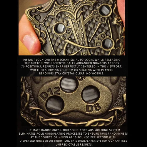 Miniatura 5 de Juego de dados de ruleta único 7 en 1 de metal DND para juegos de rol de mesa, dados giratorios para juegos de rol, juegos de dados DND equilibrados